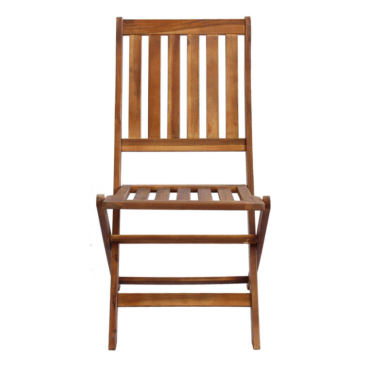 Ophelia & Co. Willard Solid Wood Patio Folding Chair Folding Chair